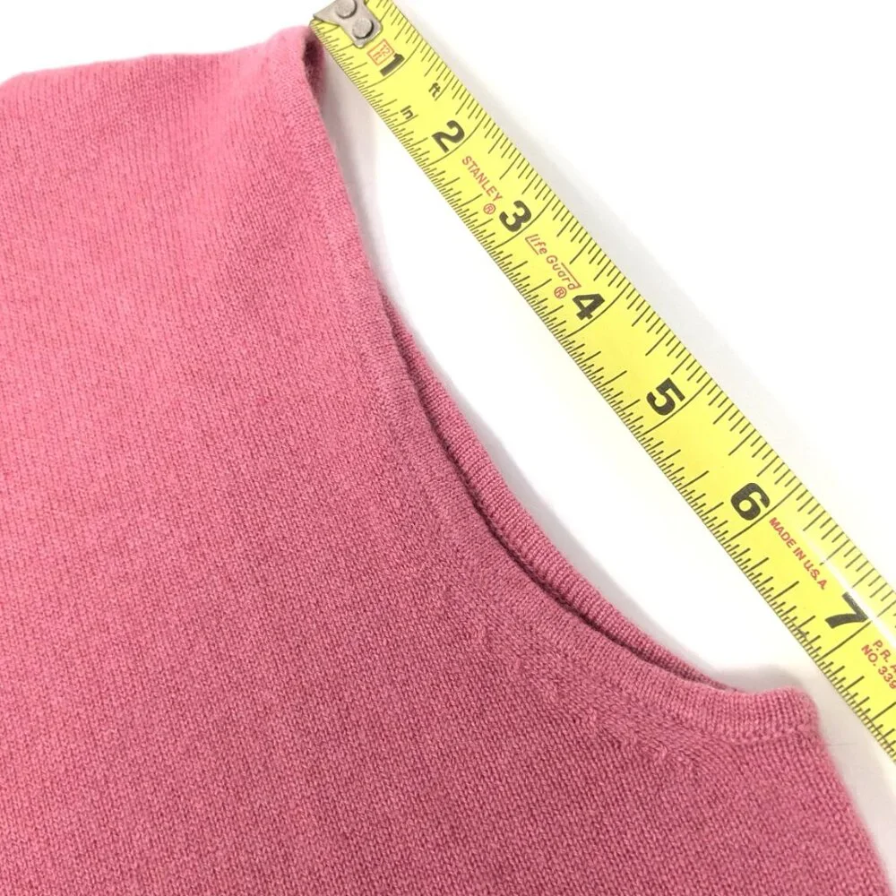 Cashmere Sleeveless Turtleneck Sweater Womans Small Light Salmon Pink Buchman - Picture 13 of 13